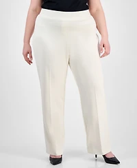 Ak Anne Klein Plus Size Pull-On Wide-Leg Pants