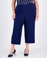 Ak Anne Klein Plus High-Rise Cropped Pull-On Pants