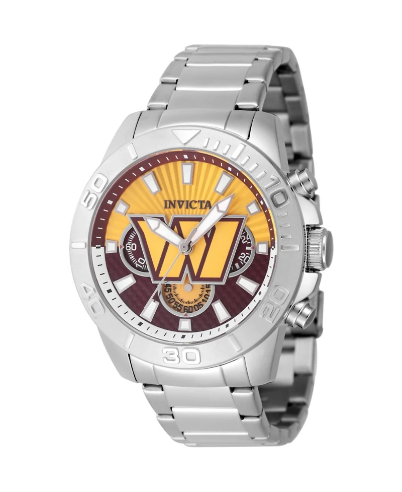 Invicta Men's 47947 Nfl Washington Commanders Quartz Multifunction Dark Red, Yellow Dial Watch
