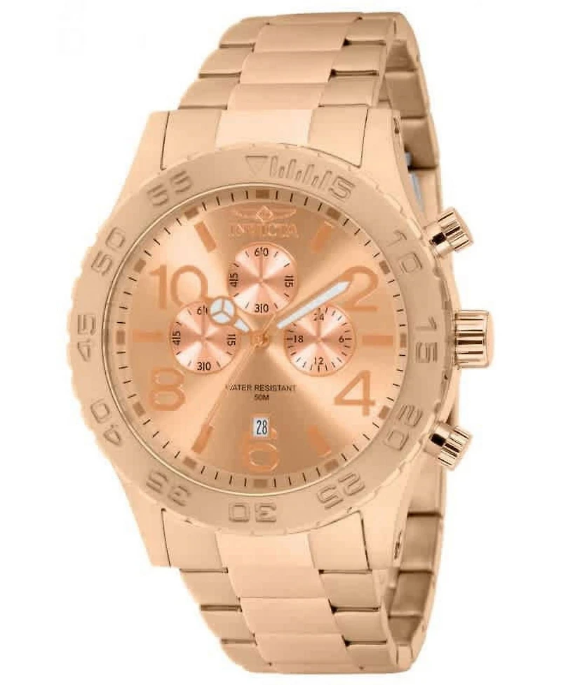 Invicta Men's 1271 Specialty Quartz Chronograph Rose Gold Dial Watch