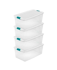Sterilite 106 Quart Plastic Storage Container (4 Pack) and 64 Quart Box (6 Pack)