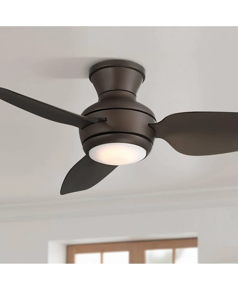 Casa Vieja 36" Whirl Modern Indoor Outdoor Ceiling Fan 3 Blade Led Light Remote Control Emperial Bronze Finish Bedroom Hugger