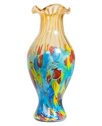 Dale Tiffany 19" Festive Ruffle Art Glass Vase