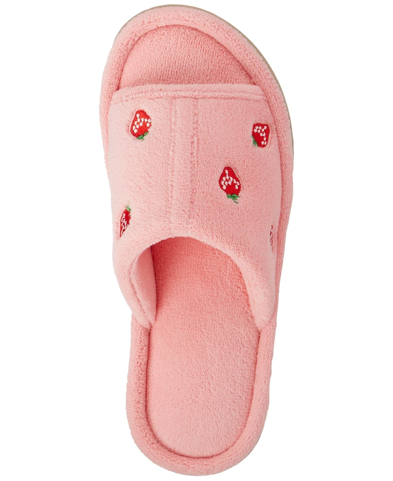 Isotoner Signature Women's Embroidered Fruit Slide Slippers