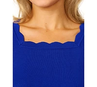 Melissa Paige Women's Scalloped Short-Sleeve Sweater