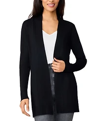 Melissa Paige Petite Pointelle Open-Front Long Cardigan