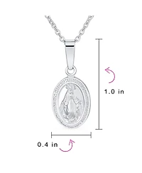 Bling Jewelry Traditional Christian Our Lady Of Guadalupe Pendant Necklace Sterling Silver Medallion