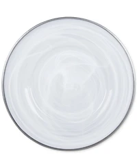 American Atelier Alabaster Silver Glass Charger Plates, Set of 4