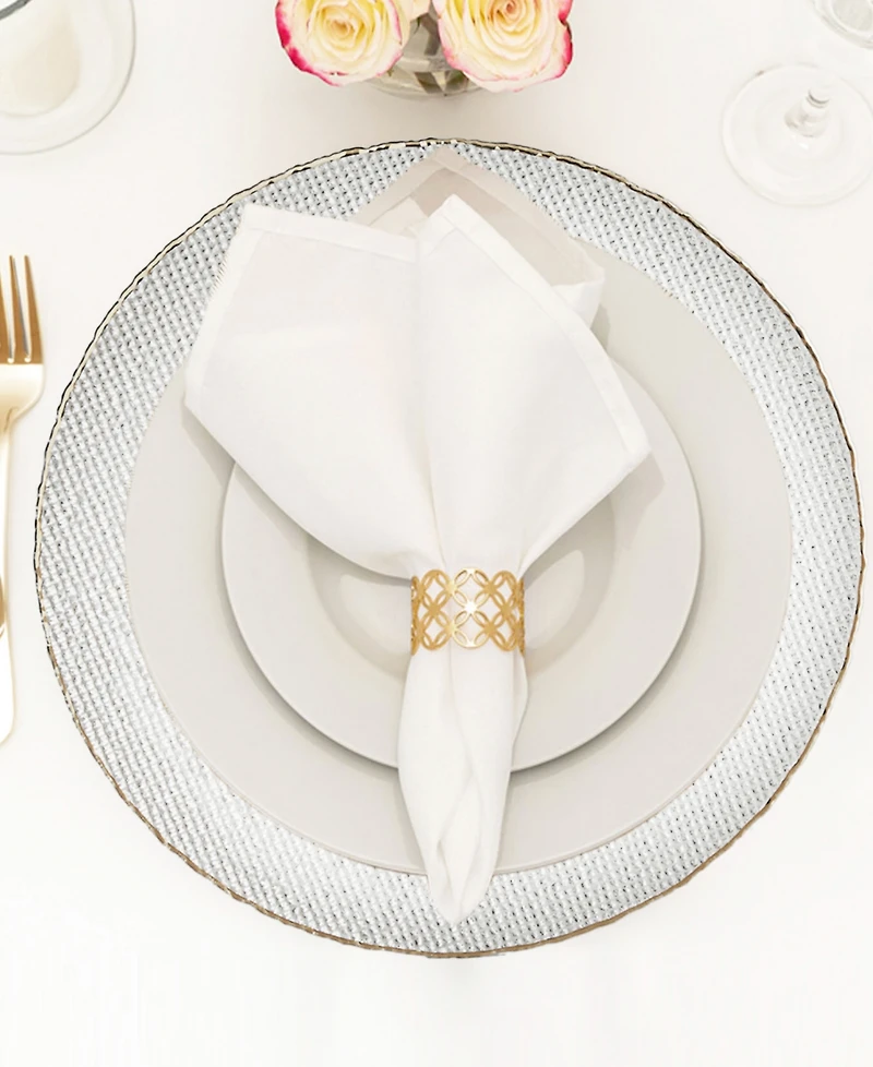 American Atelier Shine Silver Charger Plate 13", Set of 4