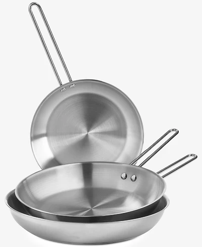 Arch Studio Stainless Steel Frypans, Set of 3, Exclusively at Macy's