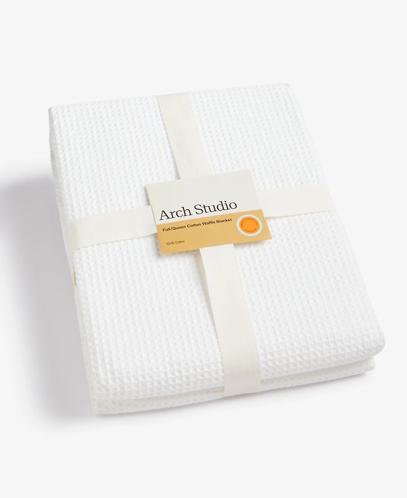 Arch Studio Waffle Cotton Blanket, Full/Queen, Exclusively at Macy's