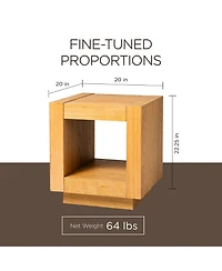 Maven Lane Artemis Wooden Coffee Table and Side Table Set, Refined Natural Finish