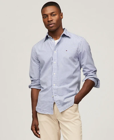 Tommy Hilfiger Men's Regular-Fit Striped Poplin Shirt