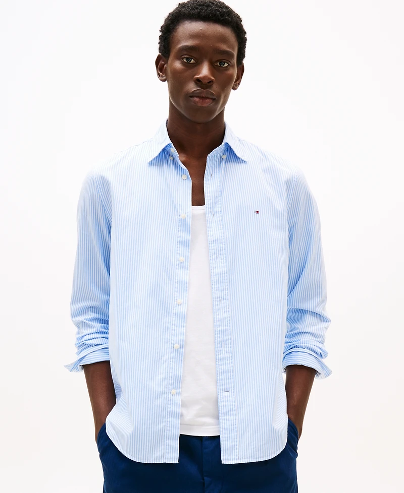 Tommy Hilfiger Men's Regular-Fit Striped Poplin Shirt
