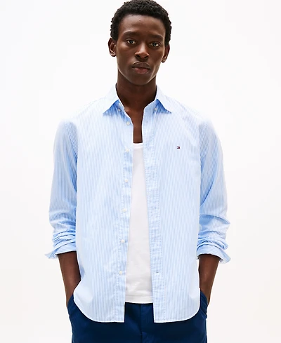 Tommy Hilfiger Men's Regular-Fit Striped Poplin Shirt