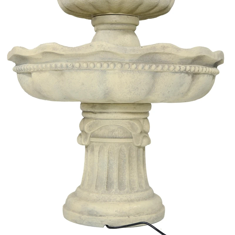 51"H Electric Polyresin and Fiberglass 3-Tier Pineapple Top Outdoor Water Fountain