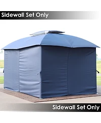 125 x 77 Inch Polyester 4-Piece Gazebo Sidewall Set - Gazebo Curtains Only - Provides Shade and Privacy
