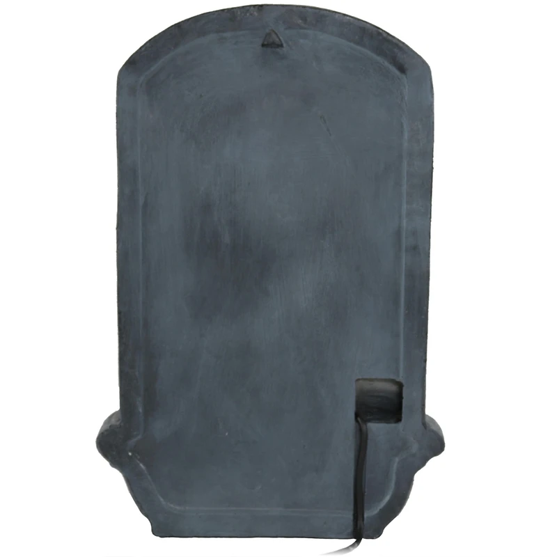 Seaside 27-Inch Polystone Solar Wall Water Fountain with Battery Backup - French Limestone
