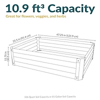 Galvanized Raised Garden Bed Outdoor - Metal Planter Box for Gardening Vegetables and Plants - 11.75" H Rectangle - Gray