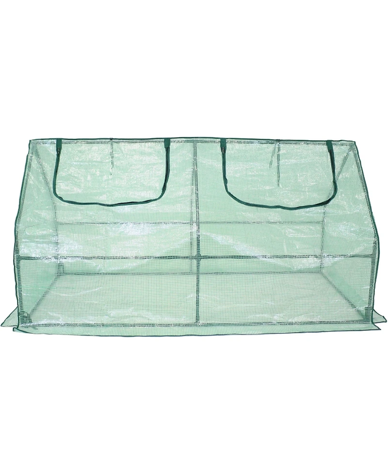 Outdoor Portable Mini Cloche Greenhouse with Zipper Doors