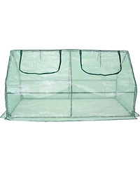 Outdoor Portable Mini Cloche Greenhouse with Zipper Doors