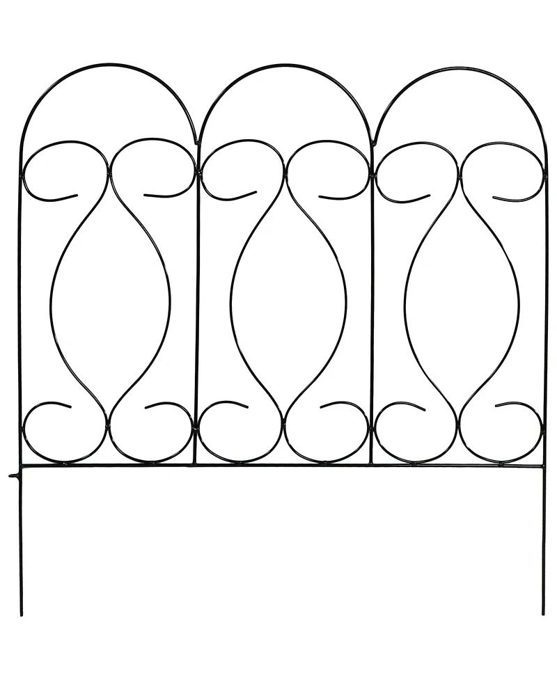 Outdoor Lawn and Garden Metal Traditional Style Decorative Border Fence Panel Set - 10' - 5pk