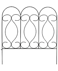 Outdoor Lawn and Garden Metal Traditional Style Decorative Border Fence Panel Set - 10' - 5pk