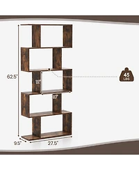 Gouun 5-Tier Bookshelf with Anti-Toppling Device for Living Room Home Office