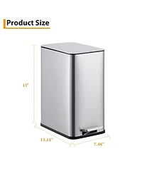 gaomon 2.6 Gallon Kitchen Trash Can, Stainless Steel Garbage Can
