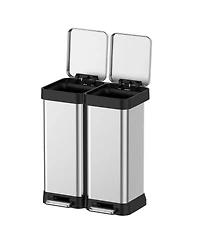 gaomon Large Capcity Dual Trash and Recycling Bin, Fingerprint Proof Stainless Steel Kitchen Garbage Can