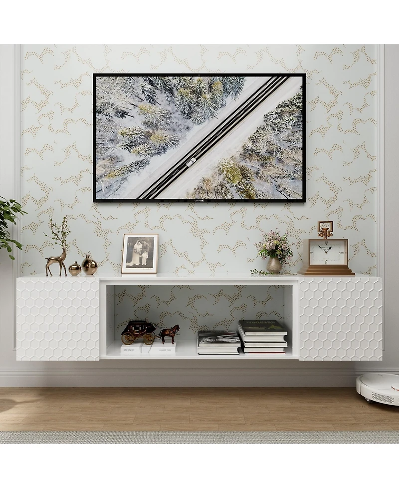 Boyel Living Wall Mount Floating Tv Stand up to 80 inches