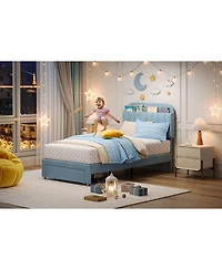gaomon Twin Size Bed Frames with Storage Headboard