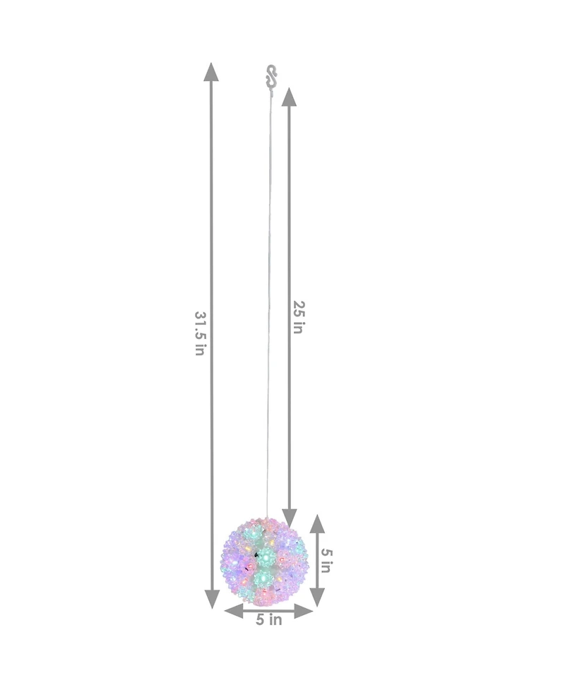 5" Electric Plug-In Indoor/Outdoor 50ct Led Lighted Ball Hanging Ornament