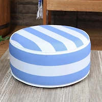 Outdoor All-Weather, Water-Resistant Inflatable Blow-Up Ottoman Pouf - Beach-Bound Stripe
