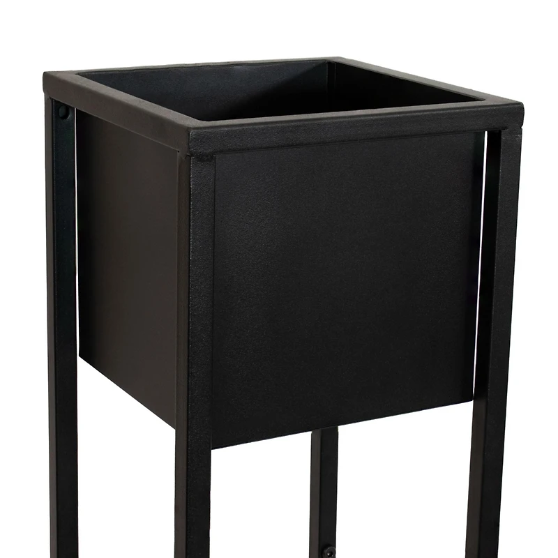 Modern Simplicity 8.25" Square Cold-Rolled Steel Outdoor Elevated Planter