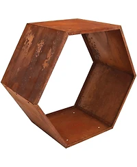 Indoor/Outdoor Heavy-Duty Steel Hexagon Honeycomb Fire Pit or Fireplace Firewood Log Rack Holder - 30