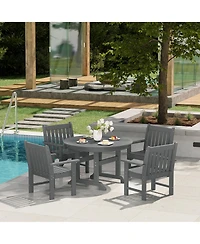 WestinTrends 5-Piece Hdpe Outdoor Patio Chair and Round Table Dining Set