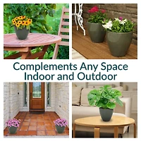 Resort High-Fired Outdoor/Indoor Glazed Uv- and Frost-Resistant Ceramic Planters with Drainage Holes