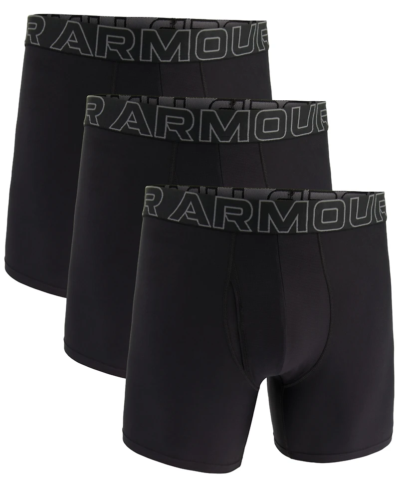 Under Armour Men's 3-Pack Performance Tech Solid 6" Boxer Briefs