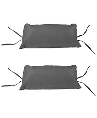 Andrei 2-Person Egg Chair Cushion Replacement - 3-Piece Double Egg Chair Outdoor Cushion and Pillow Set - Dark Gray