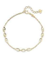 Devata Mariner Anchor Chain Bracelet in 14K Gold, 6.5 in adj to 7.5 in, approx. 3.8 grams.