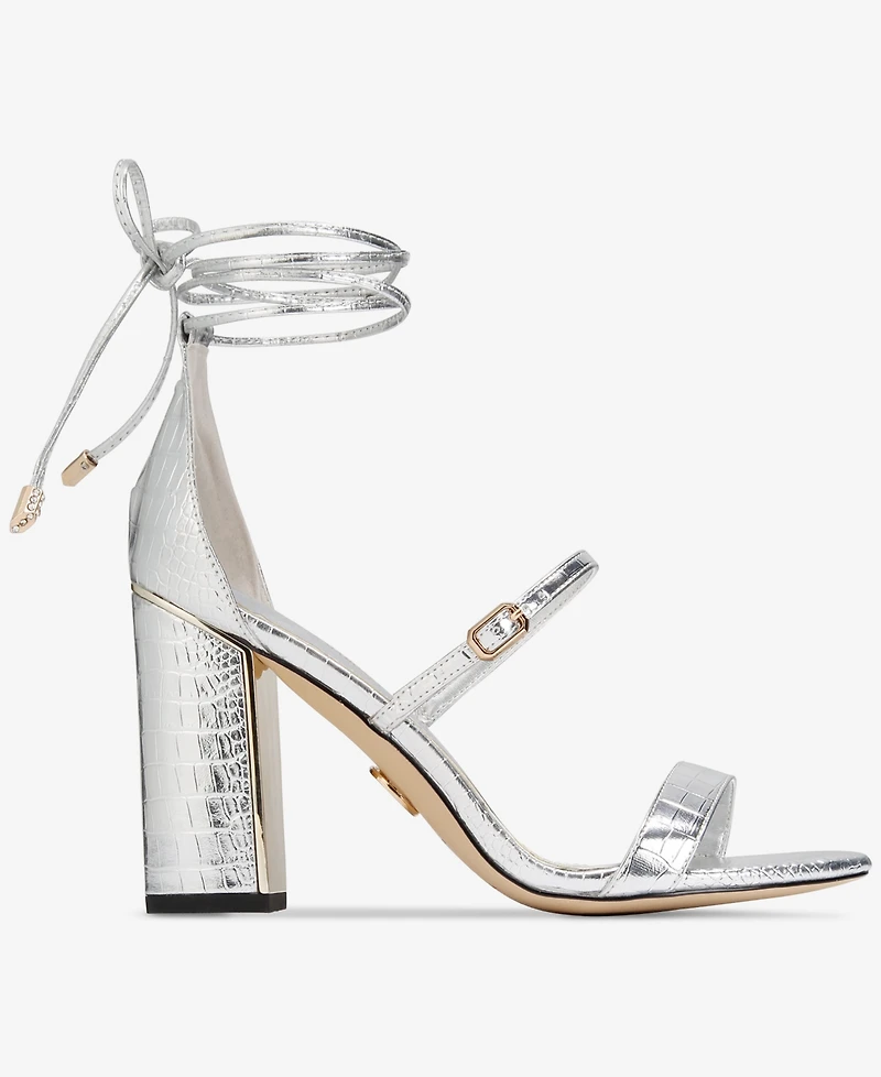 Things Ii Come Women's Kaysee Luxurious Block-Heel Strappy Dress Sandals