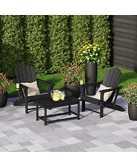 WestinTrends 3-Piece Adirondack Chairs with Cup Holders and Coffee Table Set