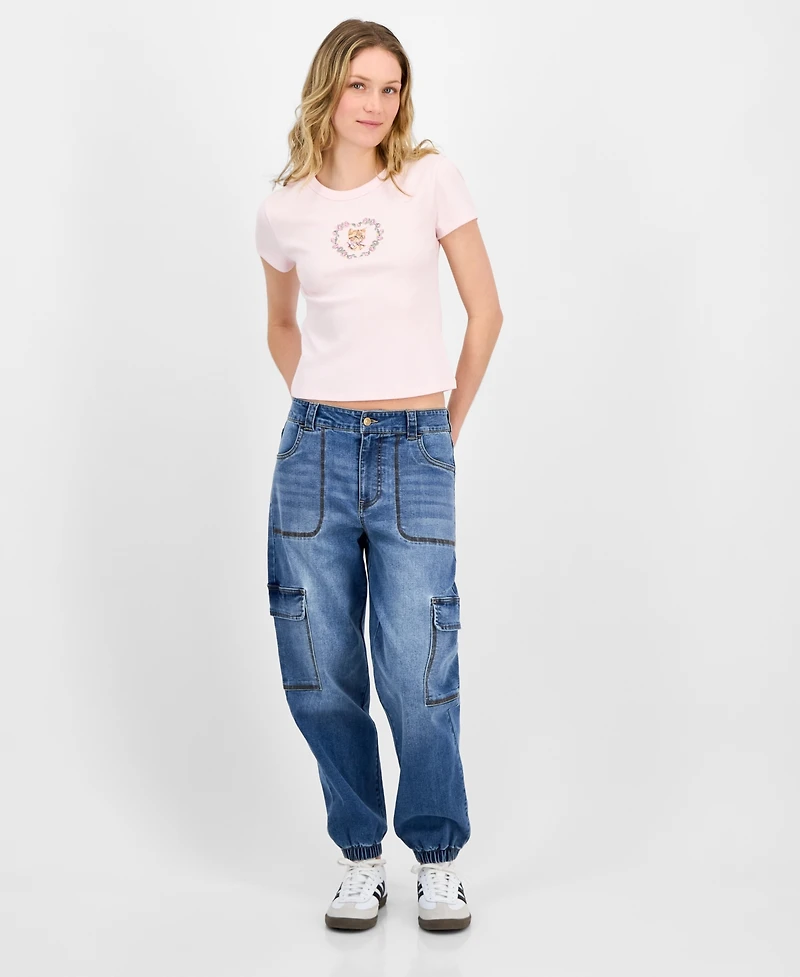 Celebrity Pink Juniors' High Rise Cargo Jogger Jeans