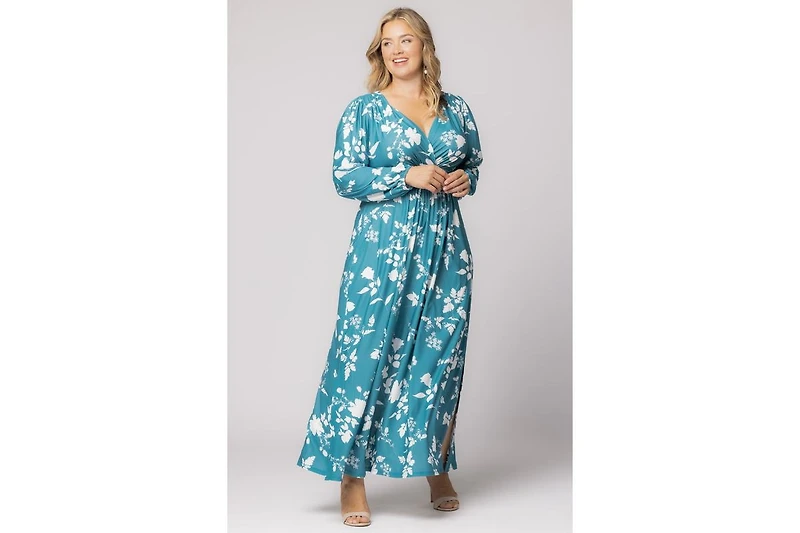Kiyonna Plus Kelsey Long Sleeve Maxi Dress