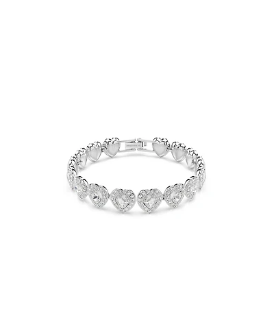 Swarovski Ariana Grande x Swarovski Rhodium Plated Heart Mixed Cuts Tennis Bracelet