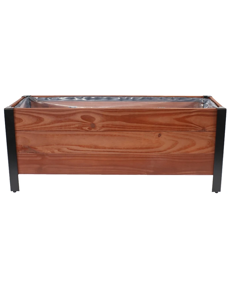 Acacia Wood Raised Garden Bed with Removable Planter Bag - 14.75" H