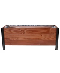 Acacia Wood Raised Garden Bed with Removable Planter Bag - 14.75" H