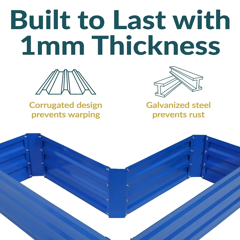 Galvanized Steel L-Shaped Raised Garden Bed