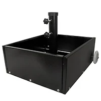 Rolling Outdoor Umbrella Base with Fillable Planter for Umbrellas 2" Diameter Poles